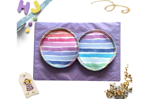 Buy  Breast Pads Pastel Rainbow Stripes now using this page